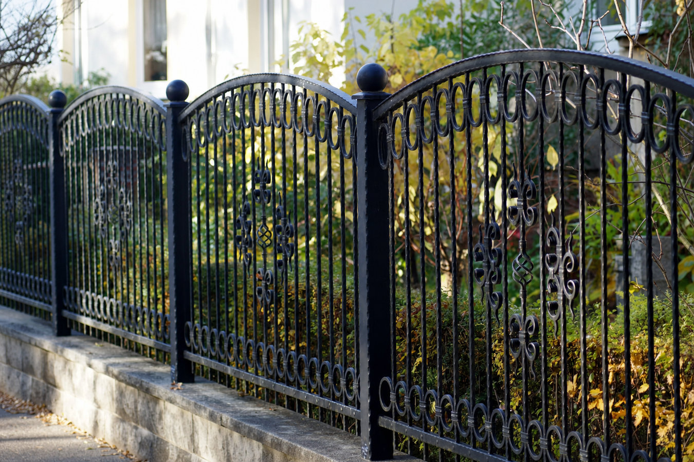 Ornamental iron fence installation